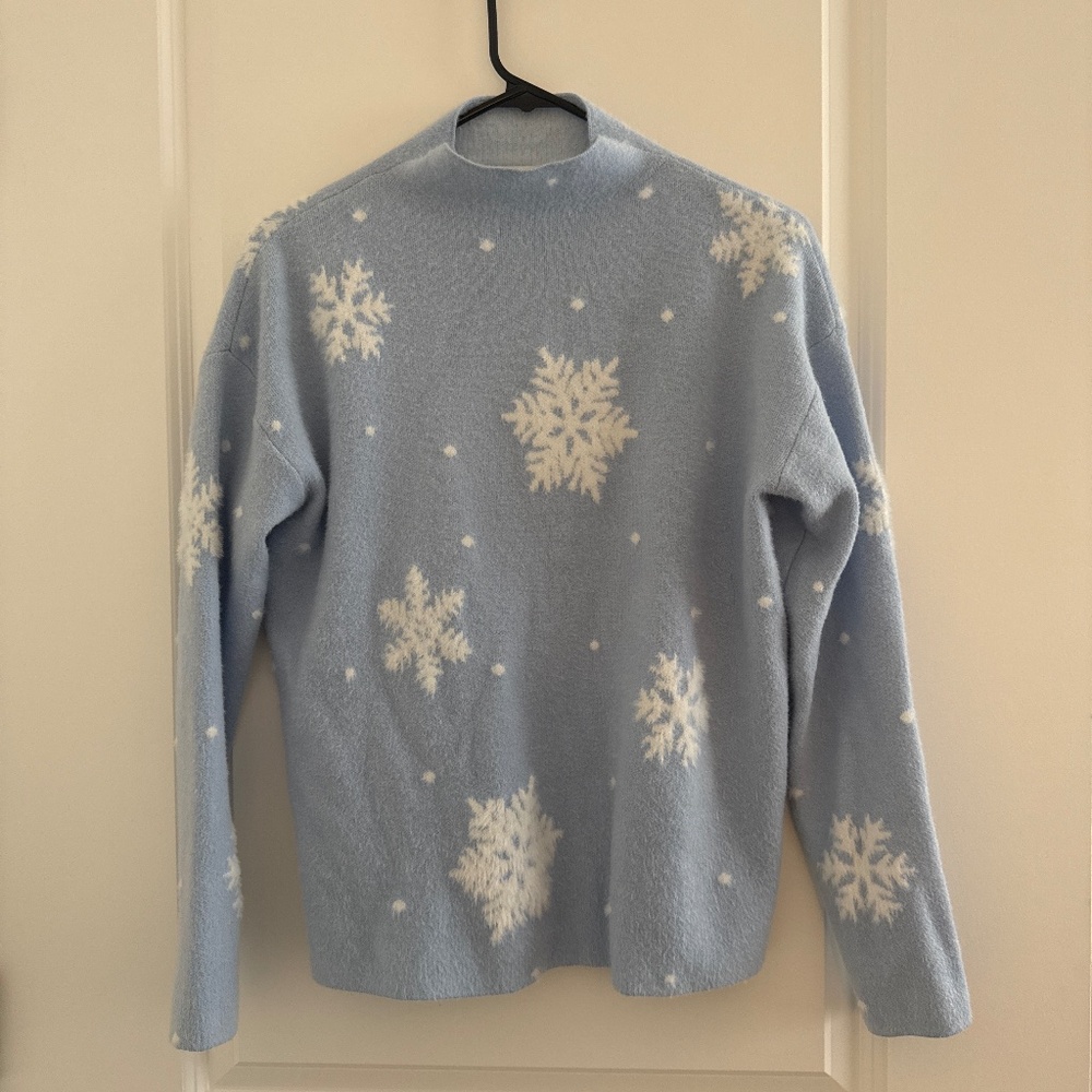 Rachel Zoe blue snowflake sweater